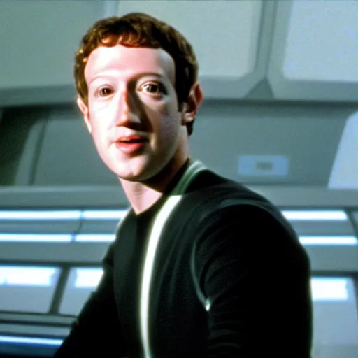 Image similar to Mark Zuckerberg playing Data in Star Trek: The Next Generation