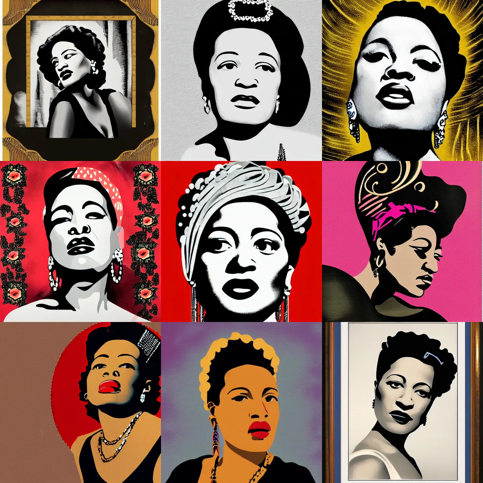 Prompt: Official portrait of billie holiday in the style of art deco, masterpiece