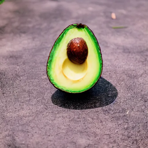 Prompt: a photo of an avocado chair, shallow focus