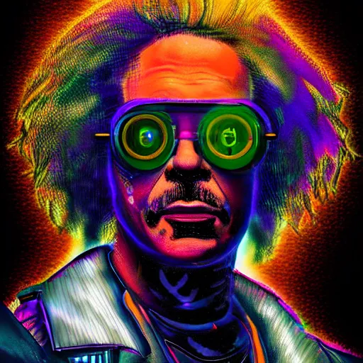 Prompt: cyberpunk einstein portrait