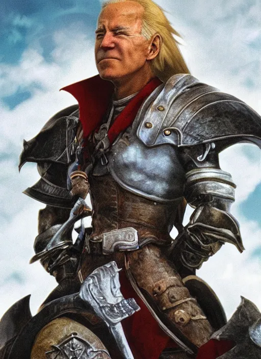 Image similar to a full portrait photo of biden in final fantasy ix style, f / 2 2, 3 5 mm, 2 7 0 0 k, lighting, perfect faces, award winning photography.