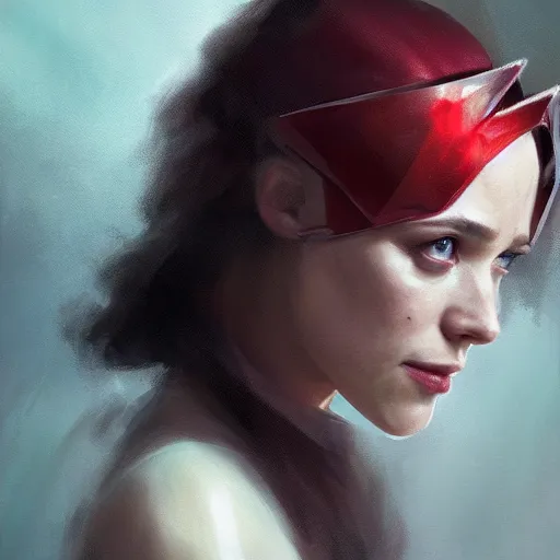 Image similar to rachel mcadams as scarlet witch, oil painting, Tooth Wu, Greg Rutkowski, RPG portrait, dynamic lighting, fantasy art, High contrast, depth of field