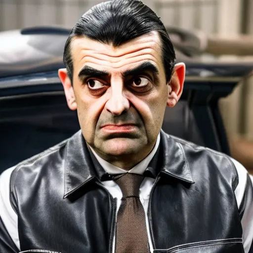 Prompt: Mister Bean in sons of anarchy very detailed 8k quality hyperrealistic
