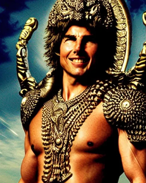 Image similar to Tom Cruise as the Hindu God Narasimha