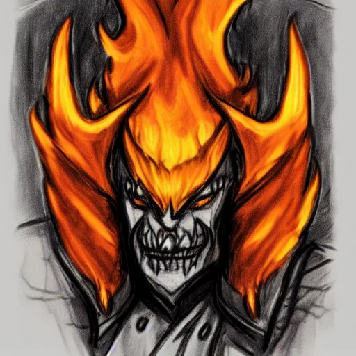 Image similar to a sketch of ragnaros