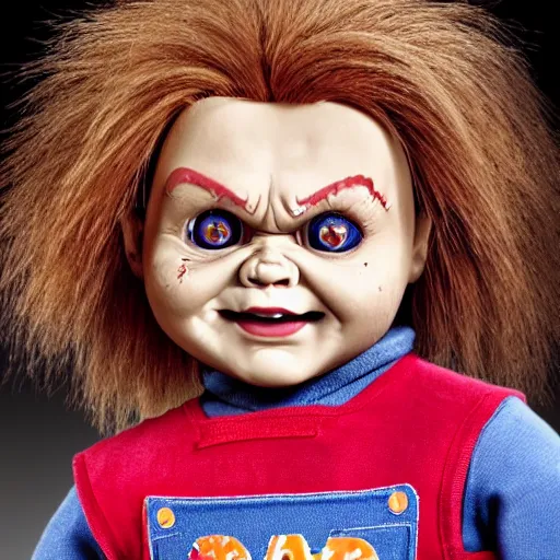 Image similar to Chucky the killer doll on an episode of Full House 8k