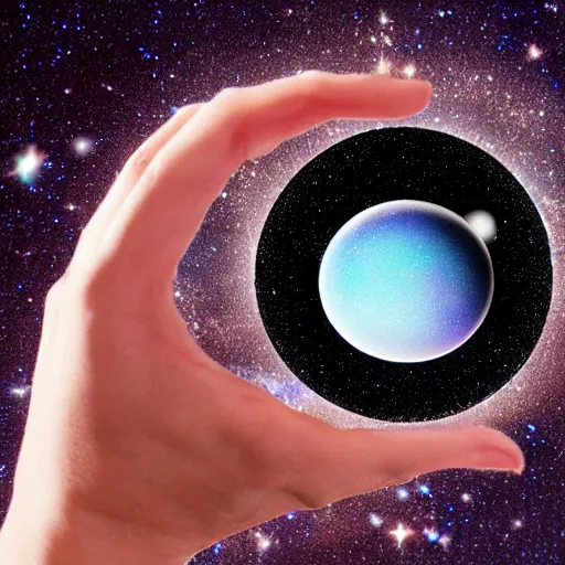 Prompt: photo of a crystal ball with a galaxy inside