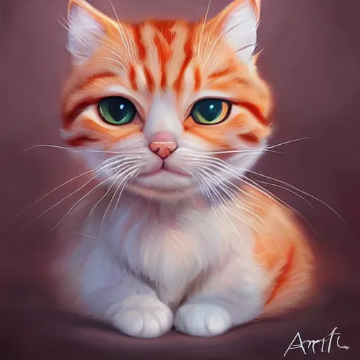 Prompt: Kawaii Cat in the style of stefan kostic, art by artgerm