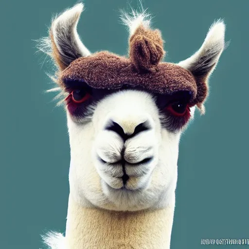 Image similar to llama dressed as david bowie