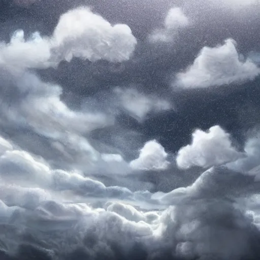 Image similar to world covered with enormous clouds, thru clouds there is slightly visible ice covered world, matte painting, concept art, illustration highly detailed artwork cinematic hyper realistic