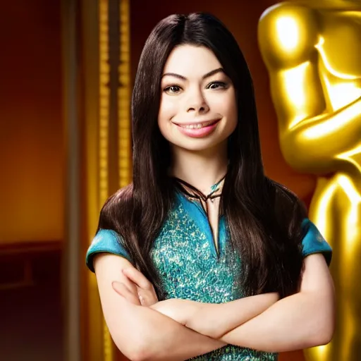 Image similar to Miranda Cosgrove as Meilin Lee in disney turning red live action, 8k full HD photo, cinematic lighting, anatomically correct, oscar award winning, action filled, correct eye placement,