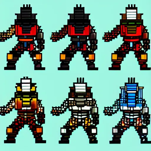 Image similar to Sprite sheet for a character that looks like a knight, 8-bit style, wearing armor, HDR, 4k, 8k