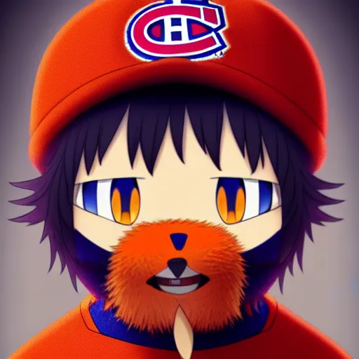 Image similar to anime Portrait of Youppi the Habs Montreal Canadiens Mascot as a very cute powerful and friendly pokemon, highly detailed anime, smooth, sharp focus, dynamic lighting, intricate, trending on ArtStation, illustration pokemon, art by WLOP