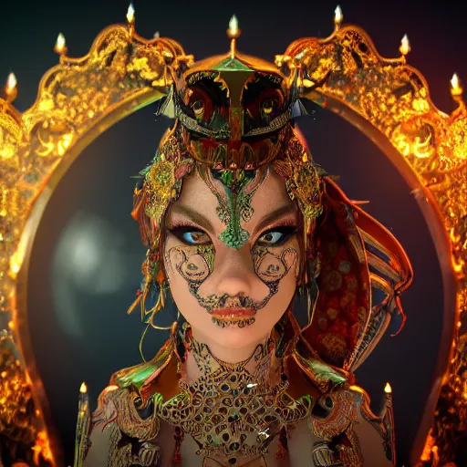 Prompt: beautiful princess, glowing eyes, sexy ornate 4 k intricate detailed octane render