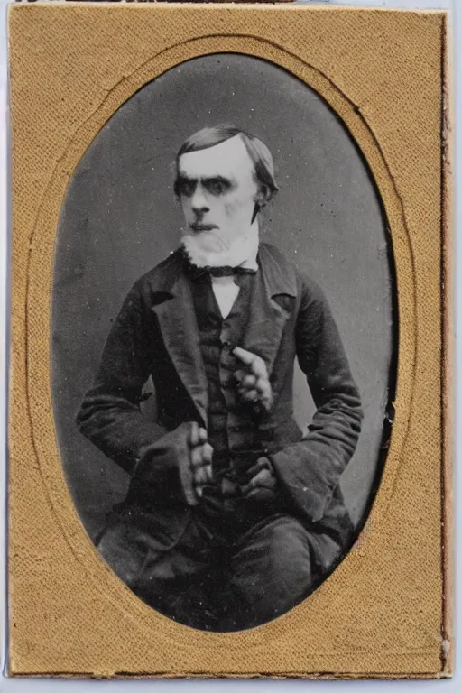 Prompt: cabinet card of creepy mutant victorian gentleman, scary, nightmare