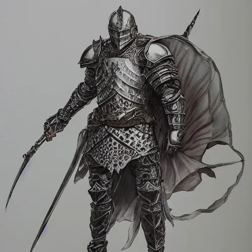 Image similar to A majestic knight in shiny armor, basic white background, symmetrical, watercolor, pen and ink, intricate line drawings, by Yoshitaka Amano, Ruan Jia, Kentaro Miura, Artgerm, detailed, trending on artstation, hd, masterpiece,