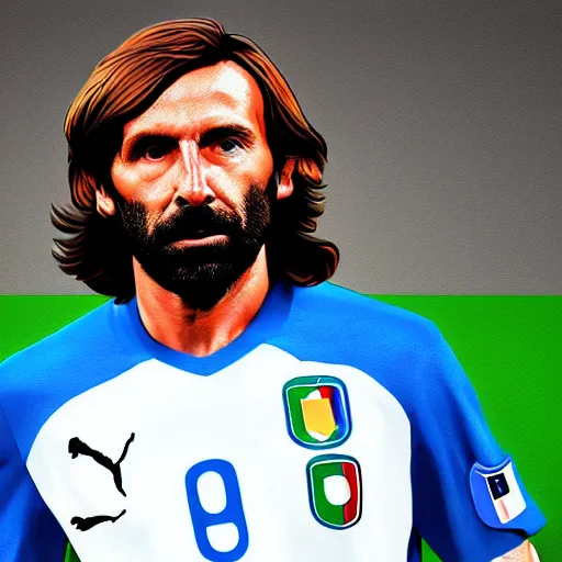 Image similar to pirlo italia, digital art