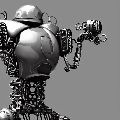 Prompt: robot made of padlocks, cgsociety, artstation