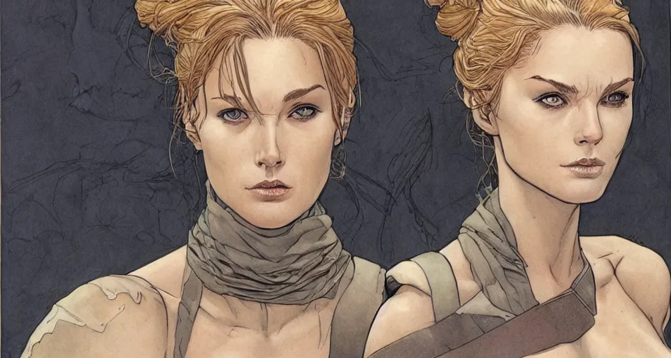 Image similar to a beautiful portrait of a woman Travis Charest style