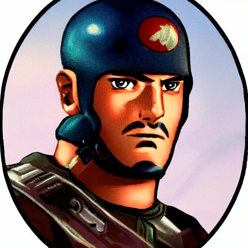 Prompt: PSX JRPG Character Portrait of GI Joe Destro