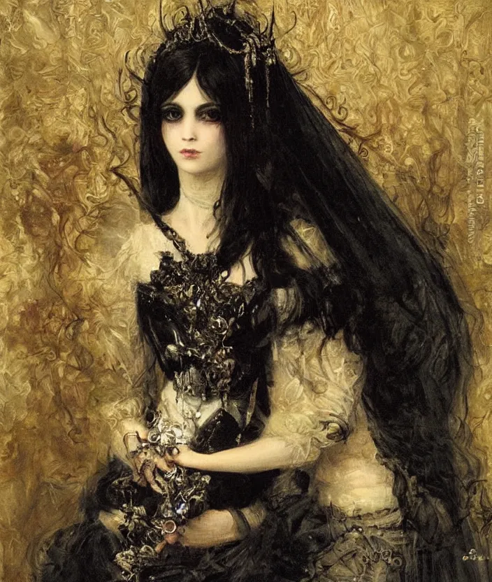 Image similar to gothic princess portrait by william - adolphe bouguerea, highly detailded