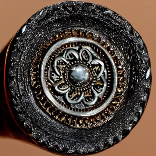 Image similar to a closeup hd photography of an intricate handcrafted finger ring