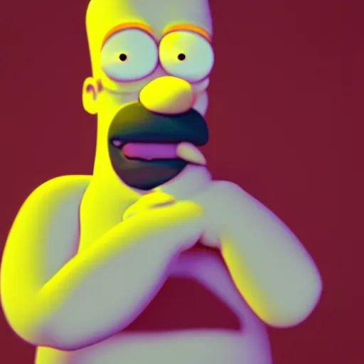 Prompt: A volumetric octane render portrait of Homer Simpson.