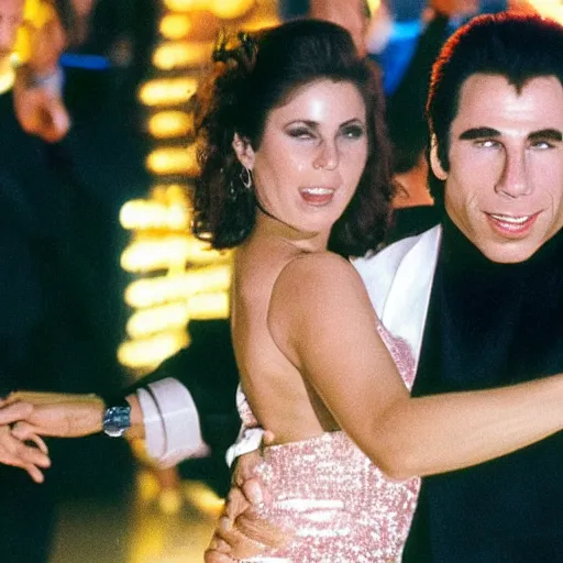 Image similar to John Travolta dancing in a Discothek 2022,8k