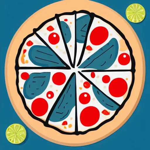 Image similar to pizza, modern flat design style illustration with line elements