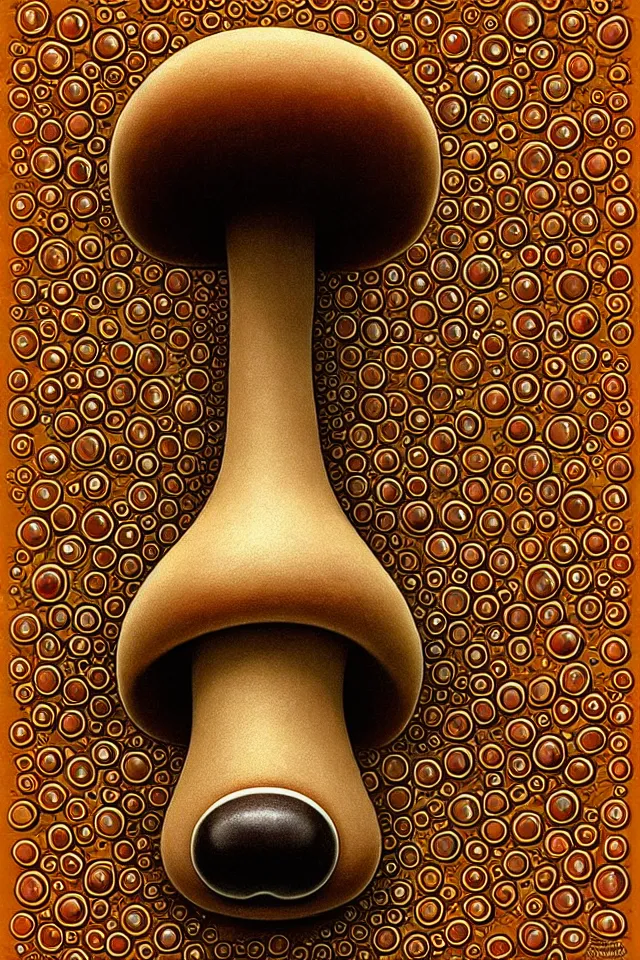 Image similar to mushroom dog artwork symmetrical by naoto hattori