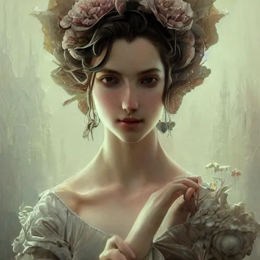 Image similar to aerith gainsborough, intricate, elegant, highly detailed, smooth, sharp focus, award - winning, masterpiece, in the style of tom bagshaw, cedric peyravernay, peter mohrbacher, pinterest