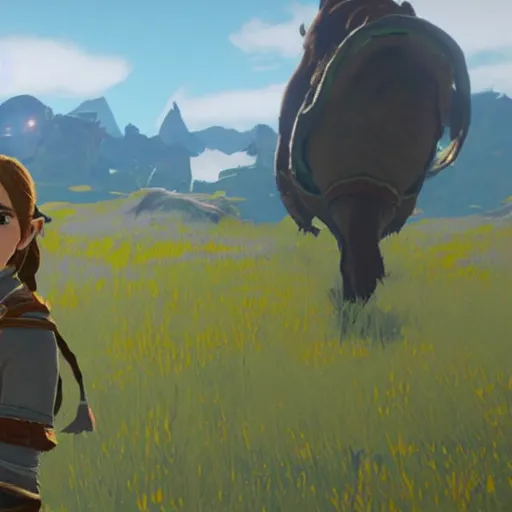 Image similar to emma watson screenshot from in Breath of the Wild