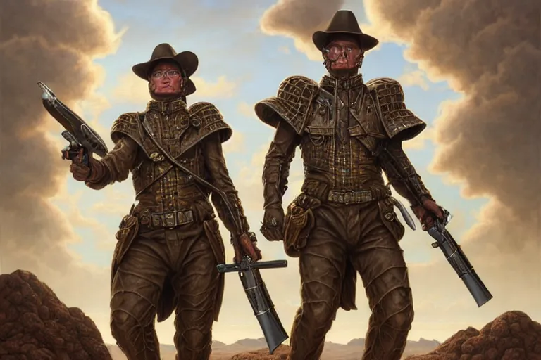 Image similar to portrait shot of ncr rangers marching through the new vegas desert, intricate, elegant, highly detailed, centered, digital painting, artstation, concept art, smooth, sharp focus, illustration, artgerm, tomasz alen kopera, peter mohrbacher, donato giancola, joseph christian leyendecker, wlop, boris vallejo