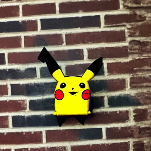 Prompt: a brick pikachu