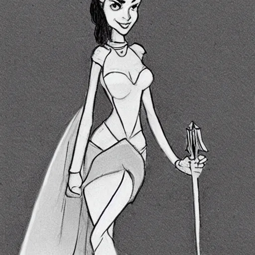 Image similar to milt kahl sketch of victoria justice as princess padme from star wars episode 3