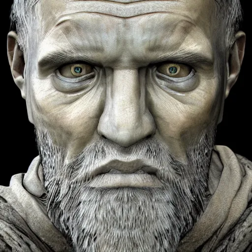 Prompt: neolithic priest, hd rtx, face portrait, hyperrealistic, amazing