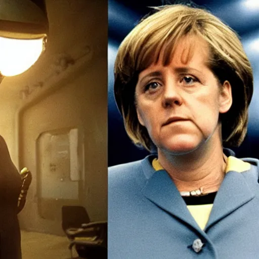 Image similar to Angela Merkel as Ellen Ripley in the movie Aliens by Ridley Scott