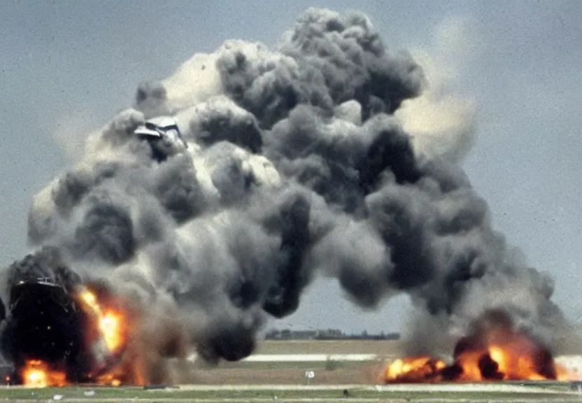 Prompt: boeing 7 4 7 exploding mid air, tragedy