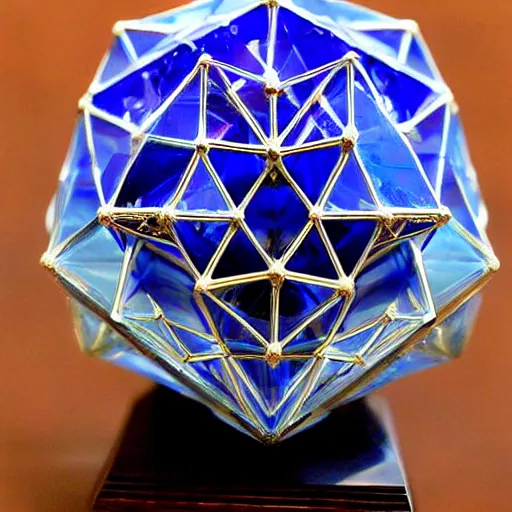 Image similar to the most beautiful sapphire crystal dodecahedron in the world