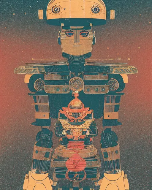 Image similar to a samurai robot, victo ngai