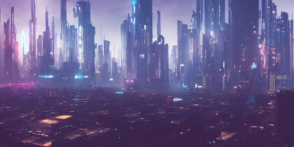 cyberpunk city, 4 k resolution, ultra wide angle