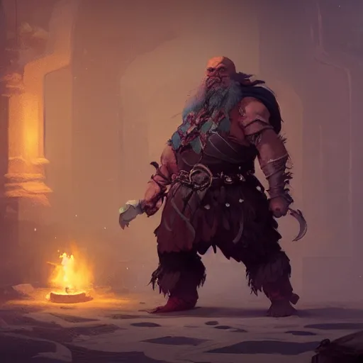 Image similar to high fantasy dwarf designed by Greg rutkowski, concept art, fantasy, 4k, CG render