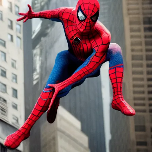 Prompt: tom holland starring as old spider man, realistic action movie still, cinematic