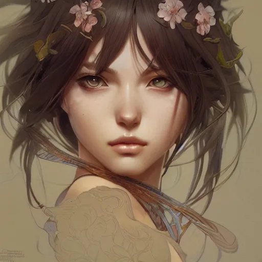 Image similar to ultra realistic illustration, oliva wild anime, intricate, elegant, highly detailed, digital painting, artstation, concept art, smooth, sharp focus, illustration, art by artgerm and greg rutkowski and alphonse mucha