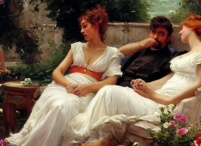 Prompt: gangsters from the ghetto hood relaxing classical rome by vladimir volegov and alexander averin and pierre auguste cot and delphin enjolras