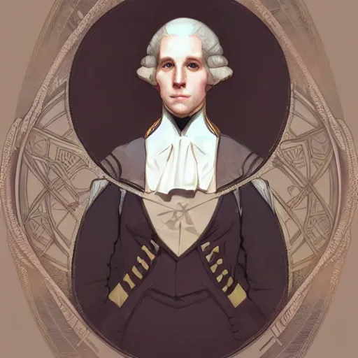 Prompt: symmetry!! portrait of george washington as girl by krenz cushart and mucha and akihito yoshida and greg rutkowski, nier : automata inspired,