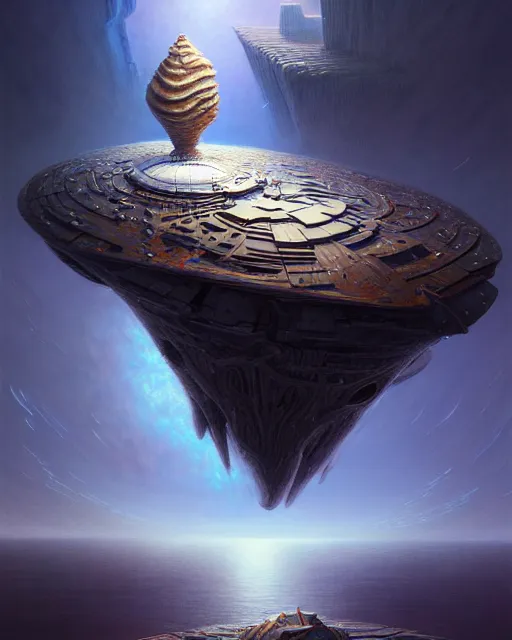 Image similar to a hyper - detailed 3 d render of dreambotmothership making concept art about itself, surrealism!!!!! surreal concept art, lifelike, photorealistic, digital painting, aesthetic, smooth, sharp focus, artstation hd, by greg rutkowski, bruce pennington, valentina remenar and asher duran,