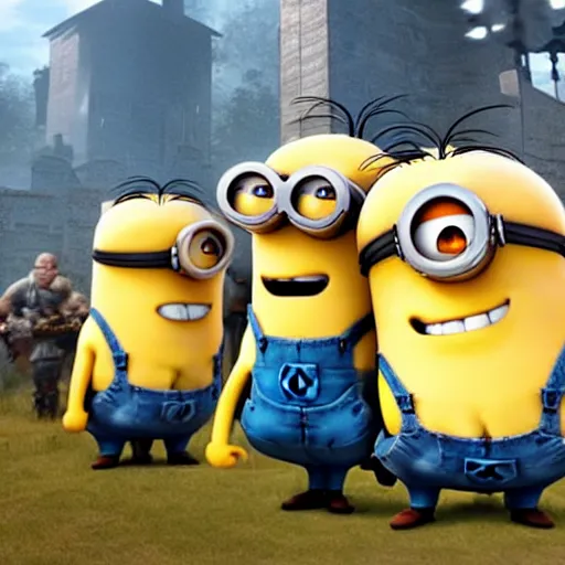 Prompt: battlefield cover art replaced with minions