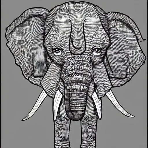 Image similar to an elephant in the style of h. r giger