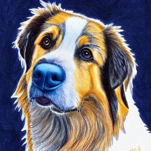 Image similar to australian shepard drawn by neil gaiman